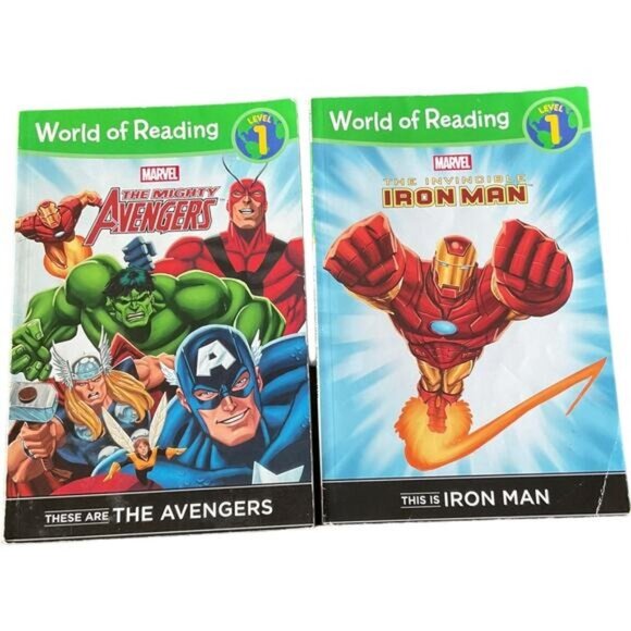 Marvel World Of Reading Level 1 Books Set: The Mighty Avengers & The Invincible - Picture 1 of 5